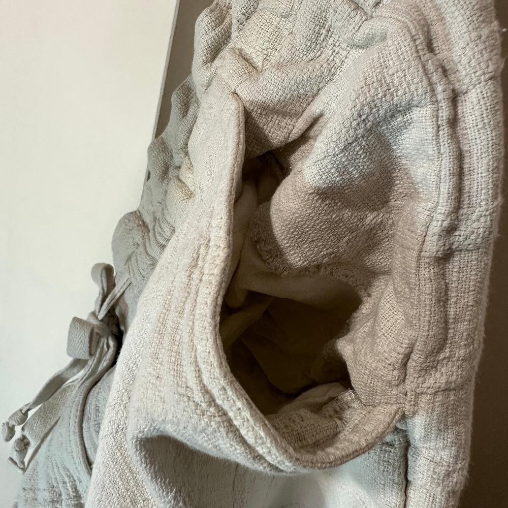 Loft Cream Mini Skirt Linen Cotton Blend Drawstring Pockets‎ Womens Small Petite - Picture 4 of 4